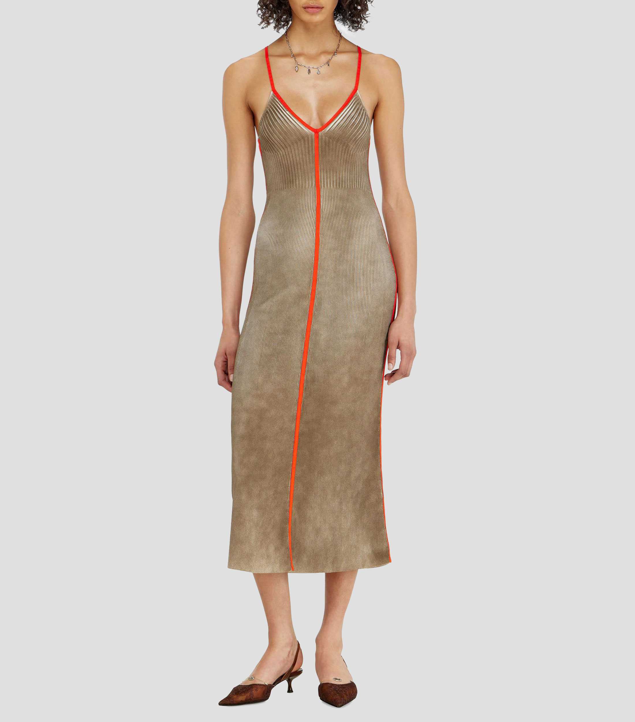 Vestido midi fantasía Mujer